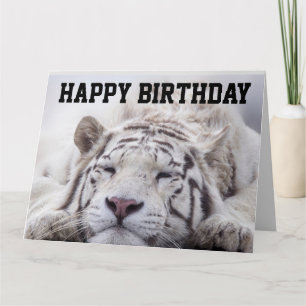 CHAT DE TIGRE BLANC PAN, GÂTEAU, GRANDE CARTE D'AN
