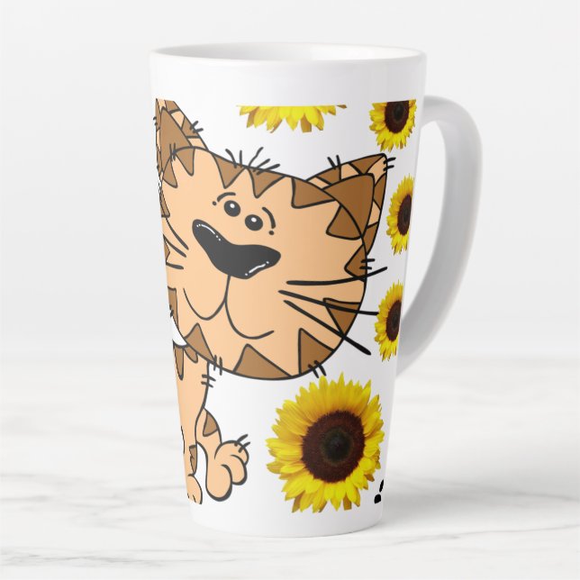 Chat de tournesol Kitten Latte Mug (Angle droit)