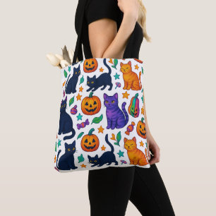 Chat d'Halloween et Sac fourre-tout Motif Citrouil