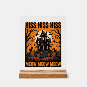 Chat d'Halloween Miaou Maison de Sorcière Vintage