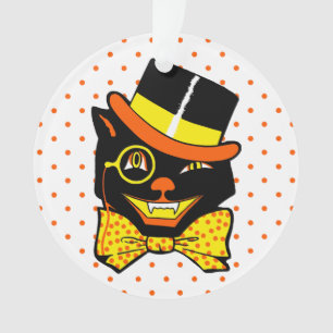 Chat d'Halloween vintage en haut
