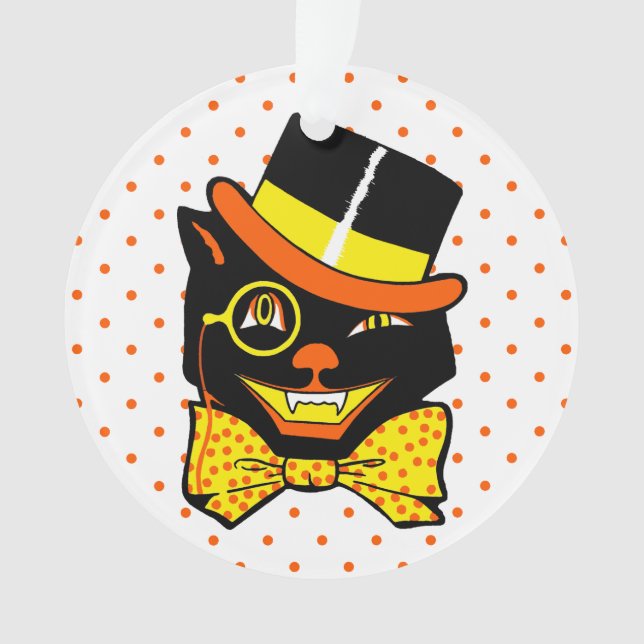 Chat d'Halloween vintage en haut (devant)