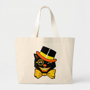 Chat d'Halloween vintage en haut Sac fourre - tout