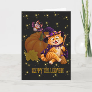 Chat dodu Joyeux Halloween Carte de vœux vierge