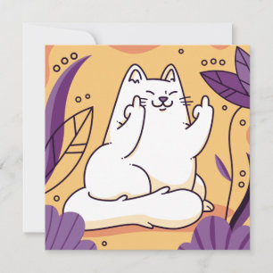 Chat donnant la carte de vacances doigt