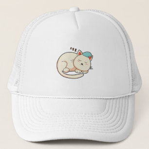 Chat Dormir avec casquette