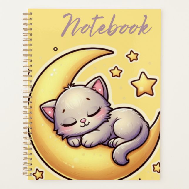 Chat Dormir Sur Le Carnet Lune (Devant)
