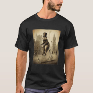 Chat Drôle Chapeau Haut Assis Bicyclette Penny Far