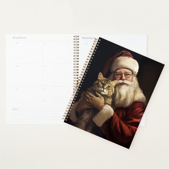 Chat du Bengale avec Noël du Père Noël (Devant avec enveloppe)