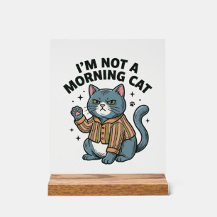 Chat du matin Gravure vintage T-shirt de chat drôl
