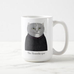 CHAT DU MÉNAGE Tall White Mug + Texte