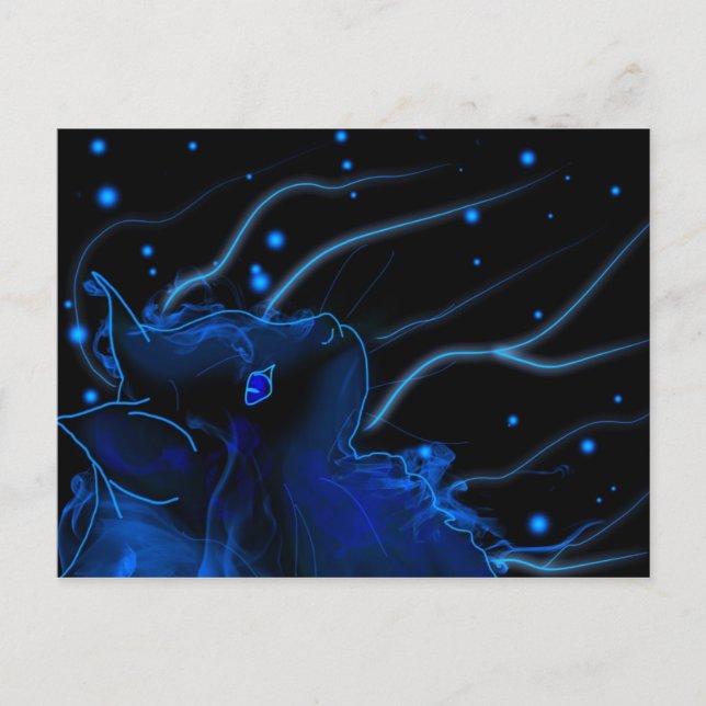 Chat effet néon postcard (Front)