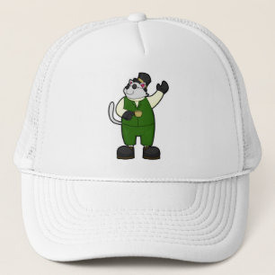 Chat en chambre avec café et Casquette