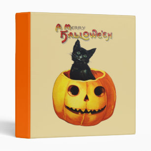 Chat en Citrouille Classeur Halloween