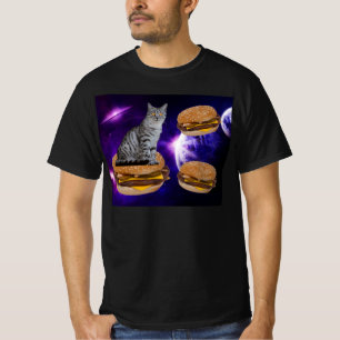 CHAT EN ESPACE AVEC T-shirt CHEESEBURGERS