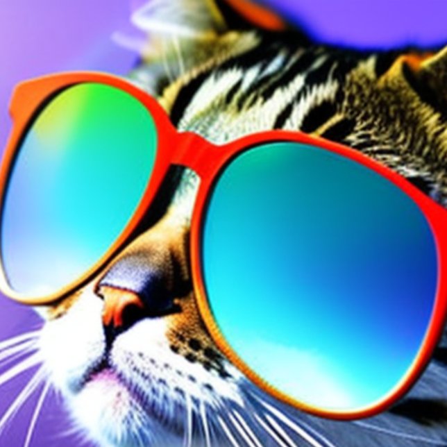 Chat en Lunettes de soleil Tête Face T-shirt (Créateur téléchargé)