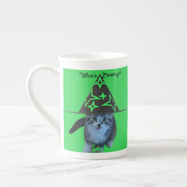 Chat en sorcière Casquette Mug (Gauche)