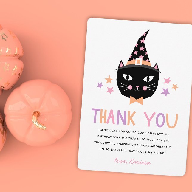 Chat en sorcière noire mignonne Pastel Merci Anniv (Créateur téléchargé)