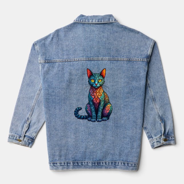Chat en vitrail multicolore 784 (Verso)