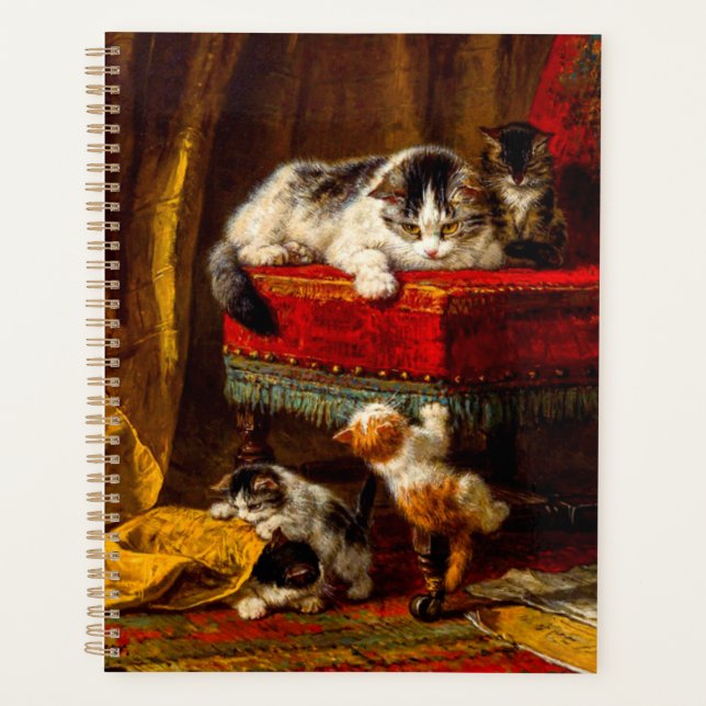 Chat et chatons Jouer avec chaise (Devant)