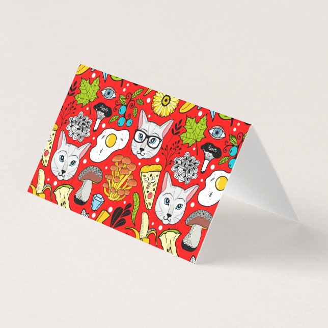 Chat et oeuf sur le rouge (Front)