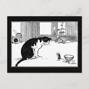 Chat et souris - Carte postale
