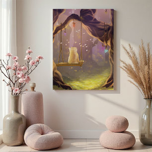 Chat Fantaisiste sur une Toile d'Impression de Bal