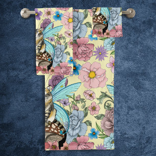Chat féerique tabby pastel fantaisiste floral