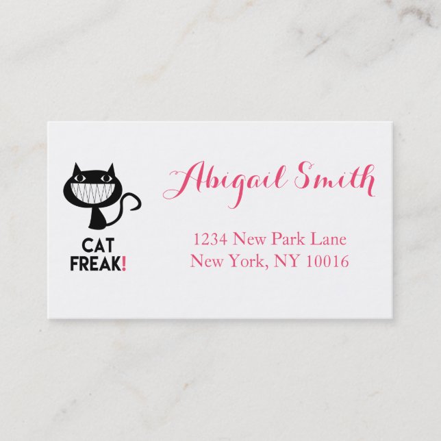 Chat Freak ! Cartes de visite amusants (Devant)