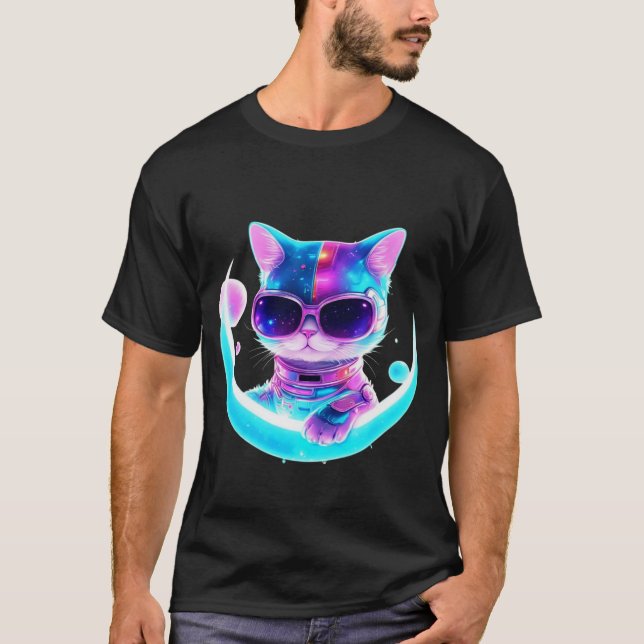 Chat futuriste en costume spatial - Tshirt (Devant)