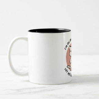 "Chat Grincheux avec Tasse" Two-Tone Coffee Mug