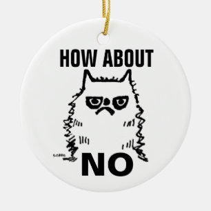 Chat grincheux ornement de Noël drôle, Que diriez-