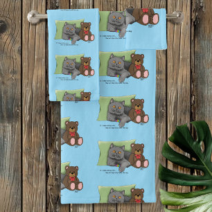 Chat gris ours en peluche