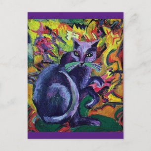 Chat gris sur un coussin, Kirchner, Carte postale 