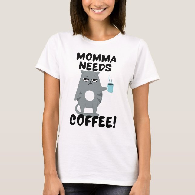 Chat Grumpy Funny Coffee T-Shirt Lover (Devant)