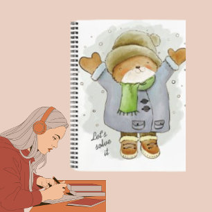 Chat Hiver Snowfall Cartoon Kitten Carnet