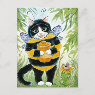 Chat Honey Bee costume carte postale