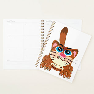 Chat jouant avec Big Blue yeux amusant Whimsical K