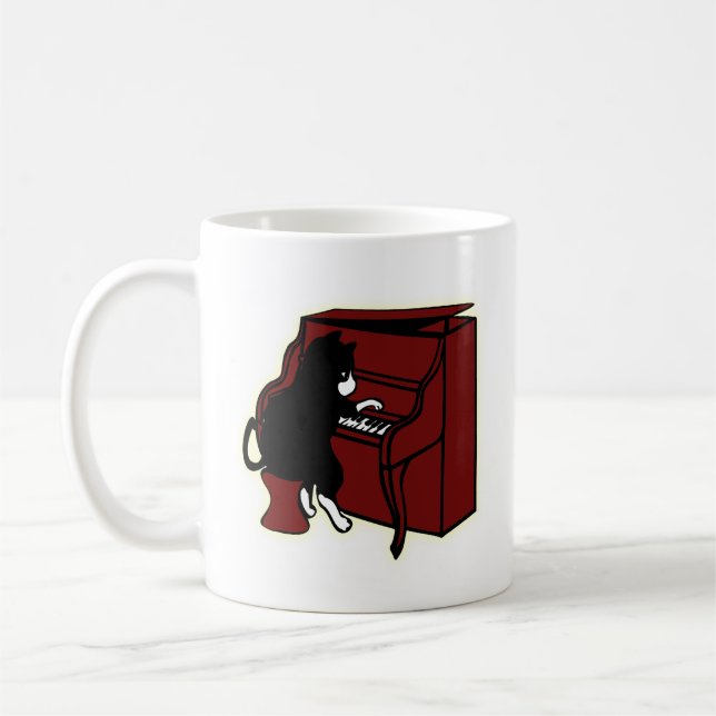 Chat jouant la tasse de piano (Gauche)