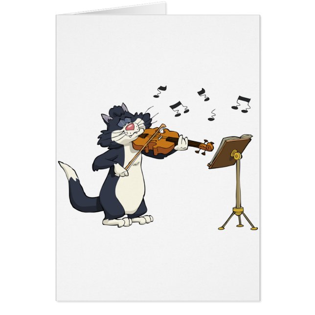 Chat jouant le violon (Devant)