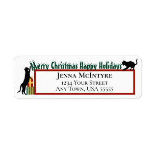 Chat Joyeux Noël de Noël Adresse de retour