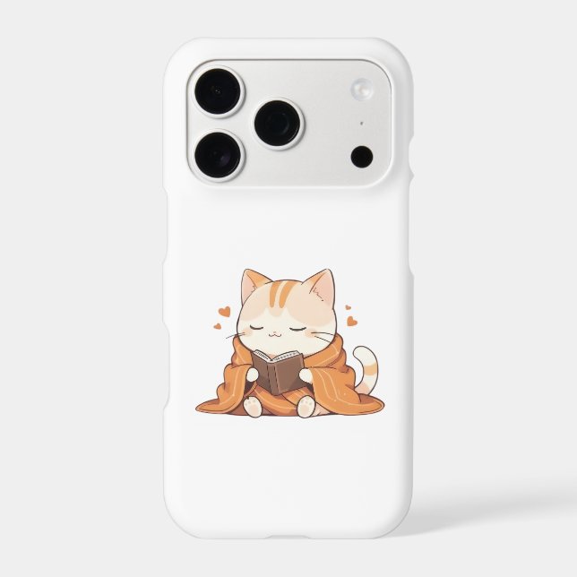 Chat Kawaii de Lecture Confortable Design de Chato (Verso)