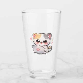 Chat Kawaii Ordinateur en Verre | Mignon Chibi Kit