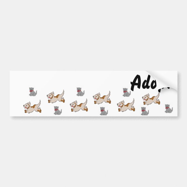 Chat Kitten Chien Adopter le pare-chocs Sticker (Devant)
