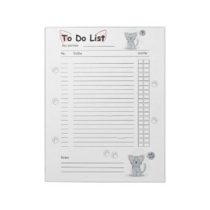 Chat Kitty À Faire Liste Bloc-Notes Linked