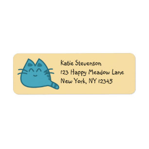 Chat Kitty souriant bleu