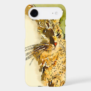 Chat Kitty Whiskers Heart Nose Aquarelle