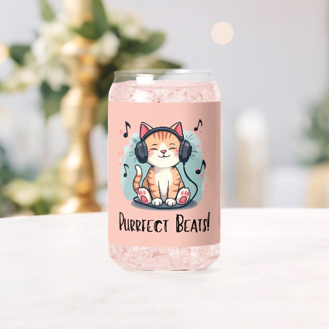 Chat mignon avec casque Kawaii Music Lover Art (Insitu (Mariage))