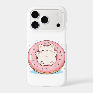 Chat mignon dans un design doux Kawaii de beignet