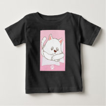 Chat mignon Imprimer T-shirt bébé